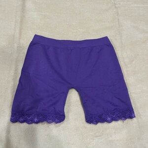 Purple Lace Trim Shorts (Spandex) ✨